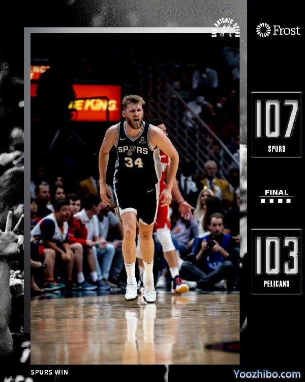 马刺107-103险胜鹈鹕 <a href=/mingxing/basketball/zibo/124.html target=_blank class=infotextkey>穆雷</a>15+11+13 凯尔登21+8 麦科勒姆32+6