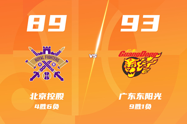 广东93-89险胜北控，胡明轩14分，萨姆纳38+9，里勒29分